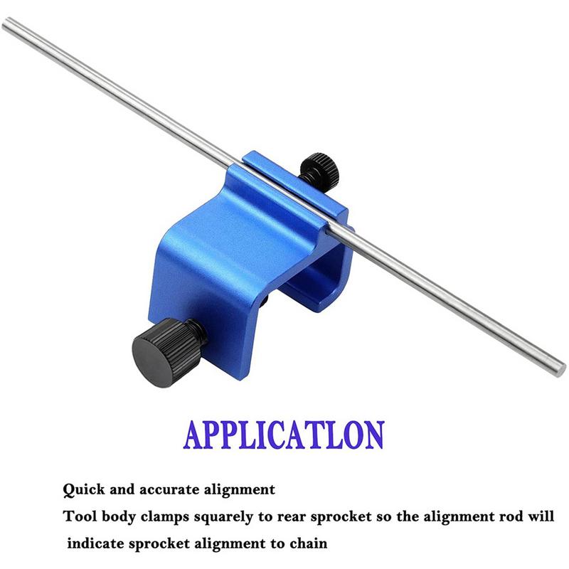 Werkzeug zur Einstellung der Motorradkette, professionelles Werkzeug zum Einstellen des Kettendurchhangs von Rennmotorrädern, Aluminiumlegierung, tragbar, schnell und genau