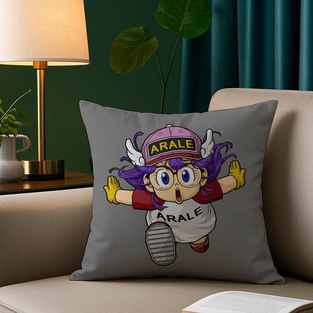 

Cartoon Dr S-Slump Arale Pillow Case Short Plush Print Cushion Cover Square Throw Pillow Covers Sofa Home Decor 12x12Inch