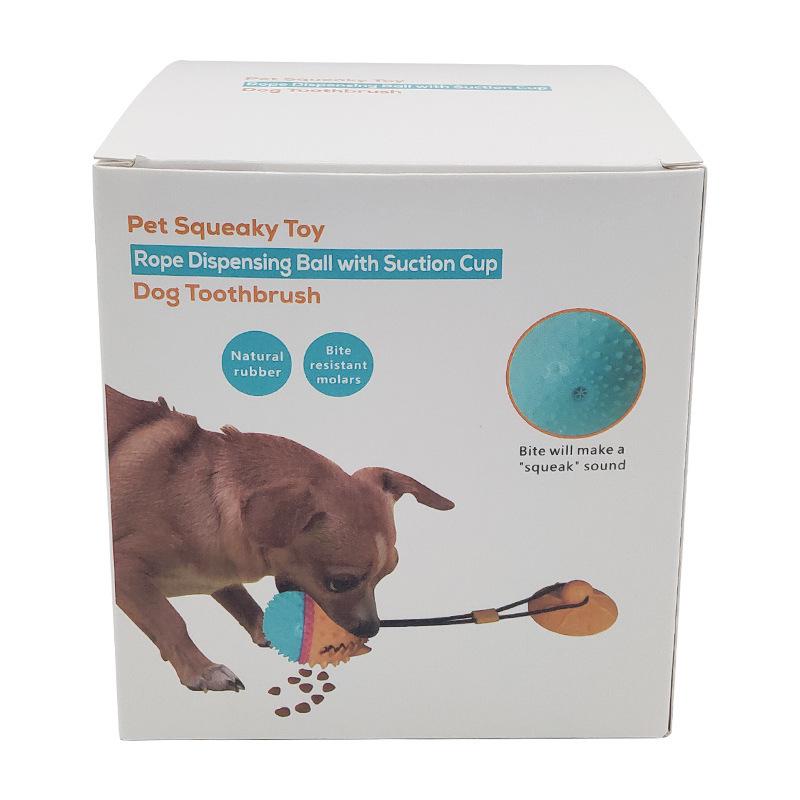 Dog Suction Cup Chew Toy: Sounding Pull Ball & Food Dispensing for Puppies
