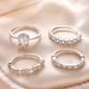 4 Pcs Stackable Rings for Women, Sparkly Cubic Zirconia Rings, Minimalist Statement Wedding Engagement Promise Rings