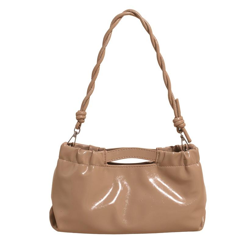 New Fashionable and Casual Large-capacity Portable Shoulder Bag Women's Pleated Solid Color Versatile Underarm Bag