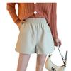 Women's Fall Winter High Waisted Slimming Plus Size Loose Outer Wear A-Line Wide Leg PU Leather Shorts Mini Shorts Versatile Slim Fit Hot Pants