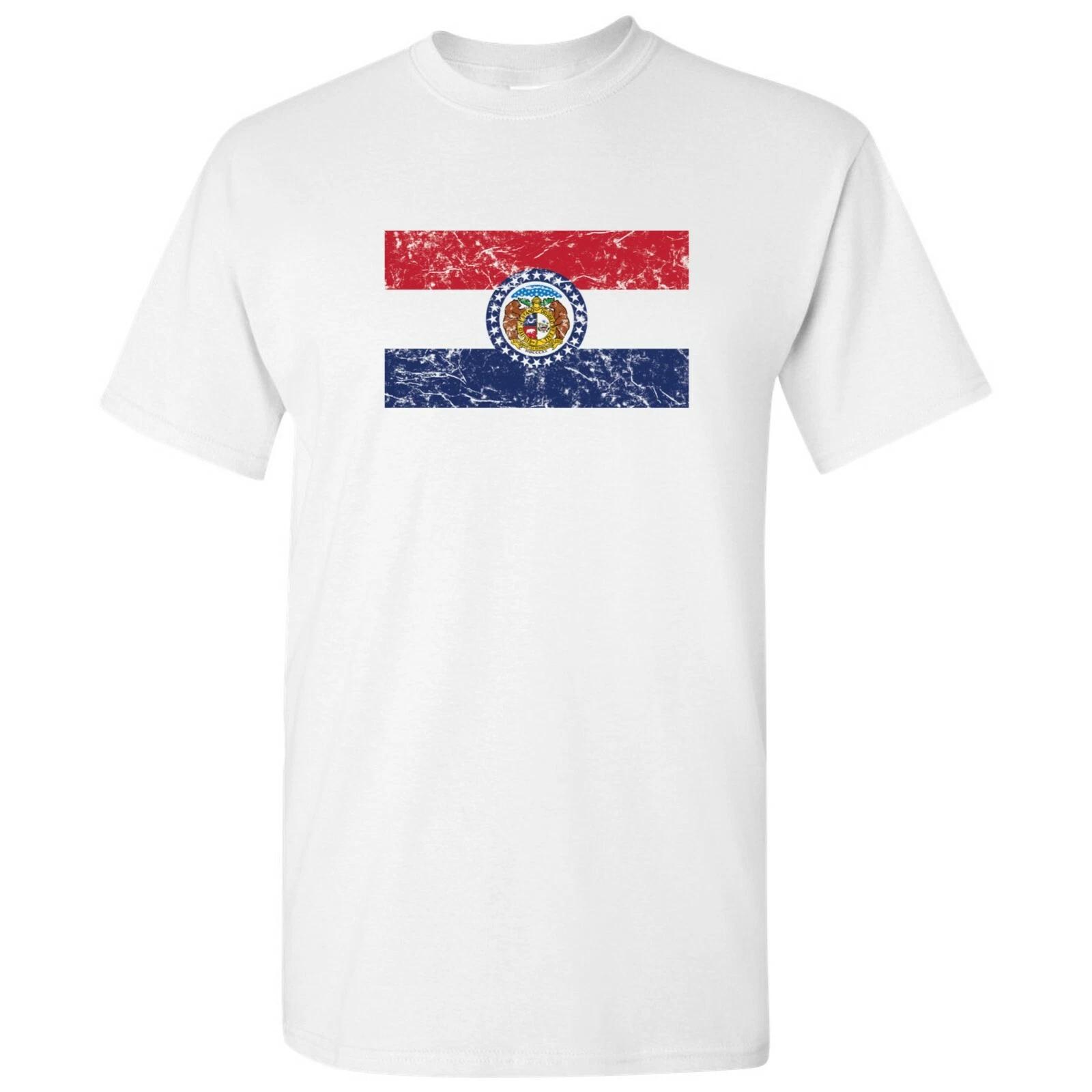 Missouri State Flag - Hometown Pride Local Souvenir Basic Cotton T-Shirt - White 4XL