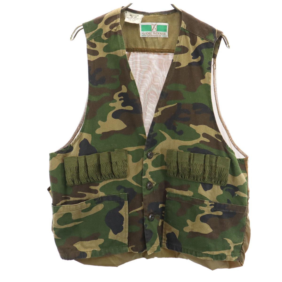 

GAME WINNER 70-х років вінтажний камуфляжний візерунок сітчаста вставка мисливський жилет чоловічий б/в
