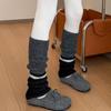 New Vintage Thickened Warm Leg Warmers Y2k Women Color Block Wool Knitted Long Socks Stacking Boot Cuffs New Design 2026