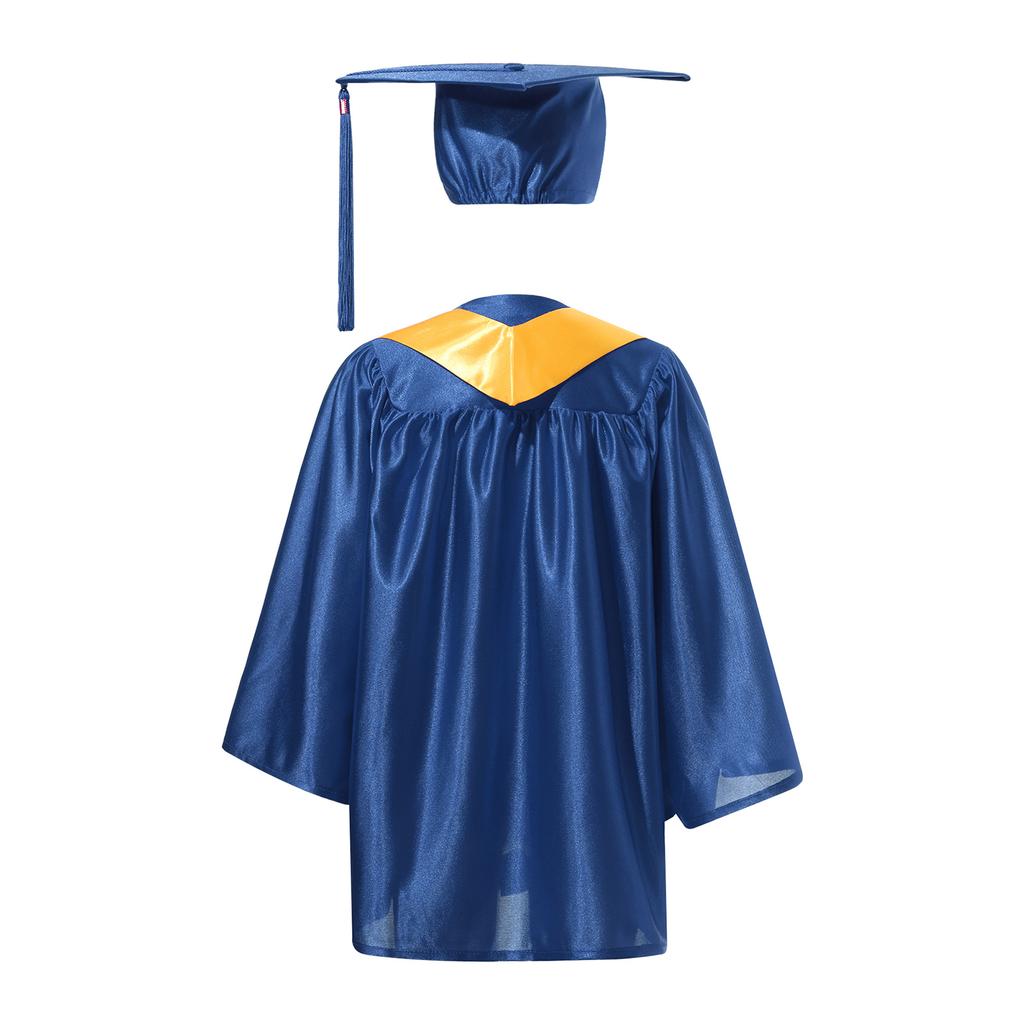 Kinder Vorschule Kindergarten Abschlusskleid Kappe Uniform Set 2023 Abzeichen Quaste Abschlussband Zeremonie Outfit