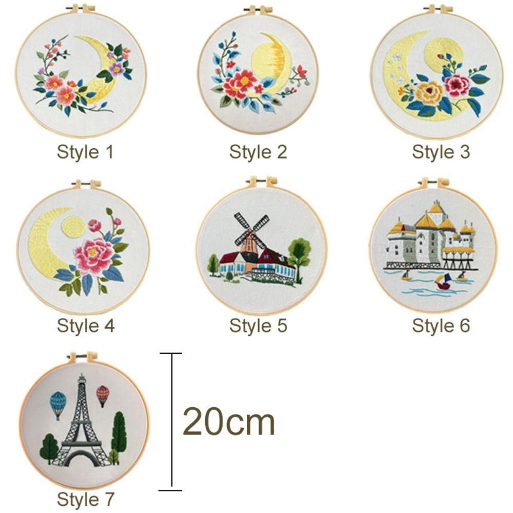 Floral Flower Embroidery Kit DIY Embroidery Set Home Decor Cross Stitch Set Beginner