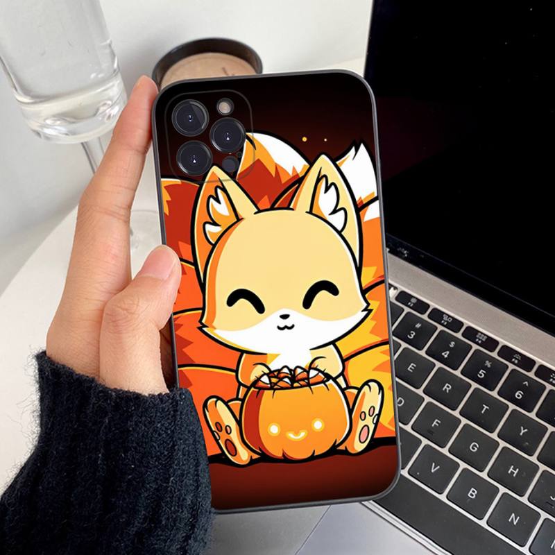 Cartoon Animal Fox Phone Case For iPhone 14 11 12 13 Mini Pro XS Max Cover 6 7 8 Plus X XR SE 2020 Funda Shell