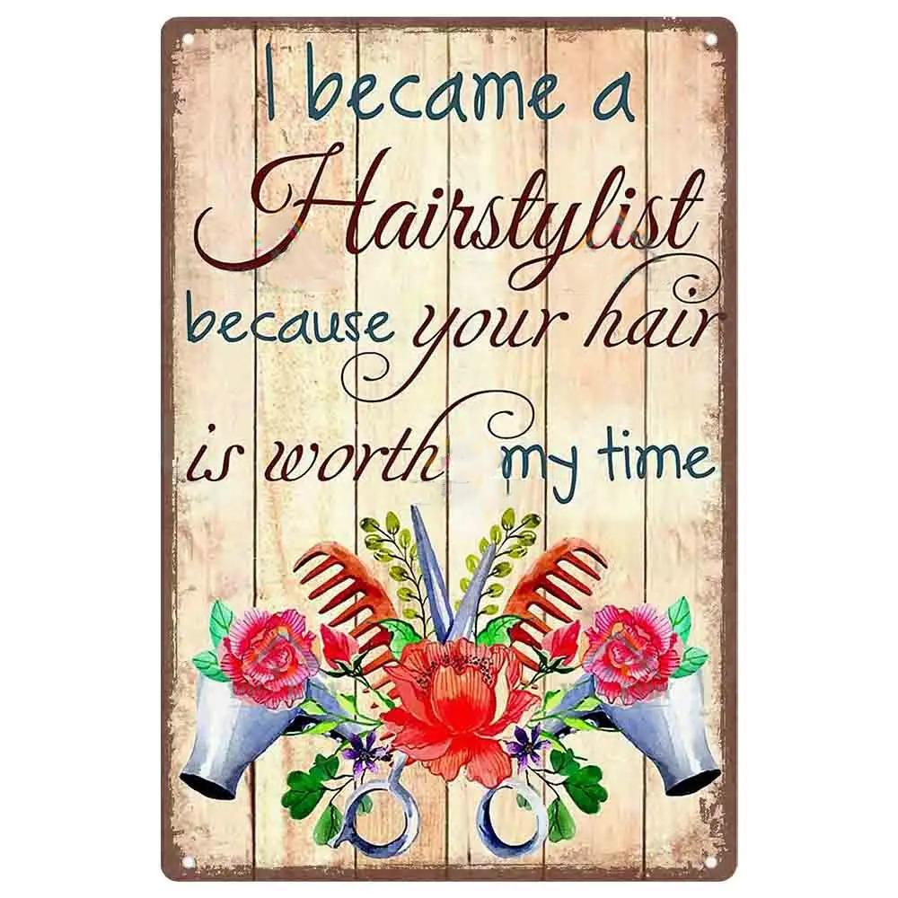 Vintage Kuaför Metal Teneke Tabelalar Kuaför Metal Posterleri Berber Dükkanı Güzellik Salonu Ev Kahve için