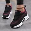 Fashion Sneakers Women Mesh Breathable Casual Women Spring Platform Heels Wedges Height Increasing 2025 Knitted Ladies Vulcanized Shoes