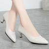Scarpe da donna in morbida pelle, fondo morbido, comode da lavoro, versatili, con tacco alto