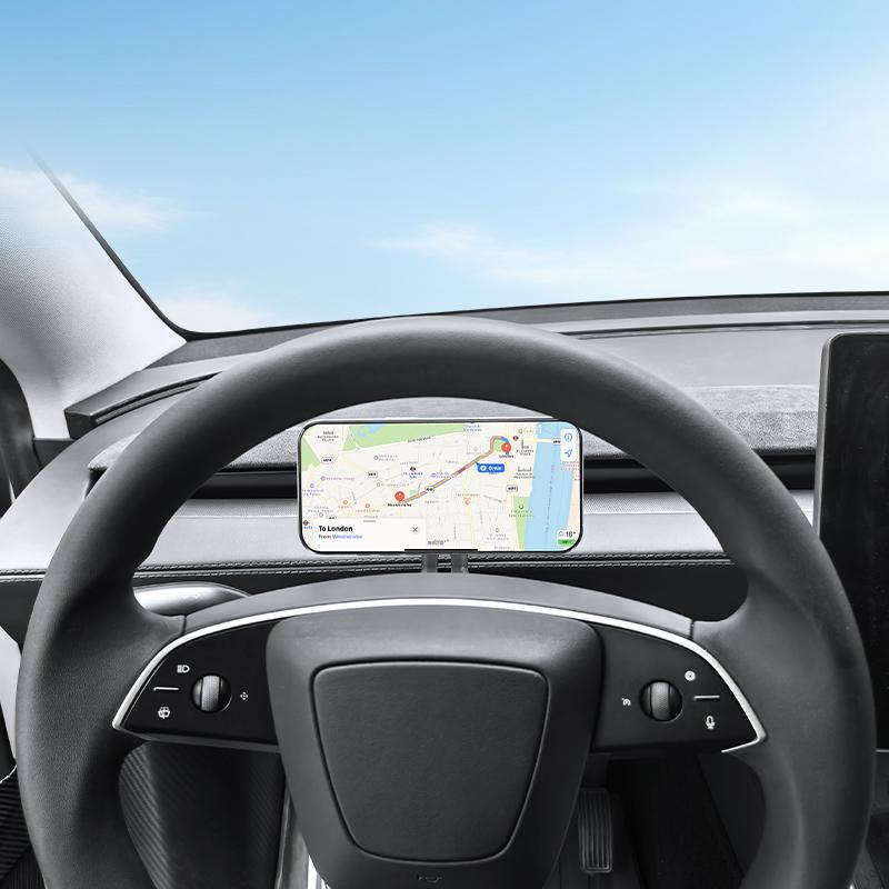 Heenvn For Tesla Model Y Juniper 2025 2026 Model 3 Highland Car Magnetic Adjustable Phone Bracket ABS Vibration Proof Holder