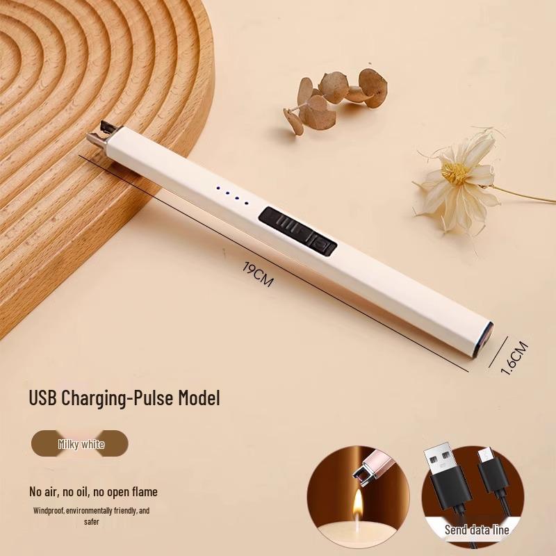 Aroma Candle Lighter: Rechargeable Electric Long-Handle Igniter for Incense & Fireworks.