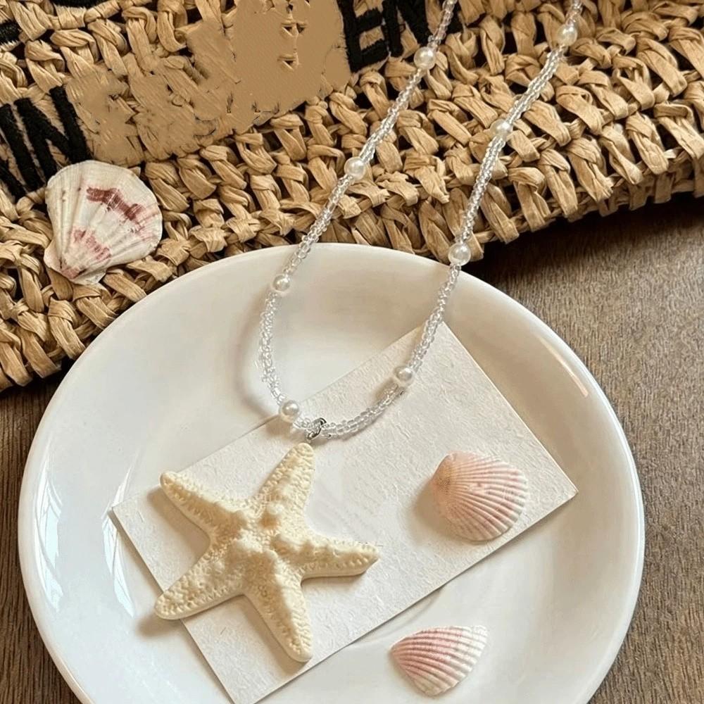 Beach Surfer Starfish Choker Bohemian Summer Clavicle Chain Fashion Starfish Necklace  Summer