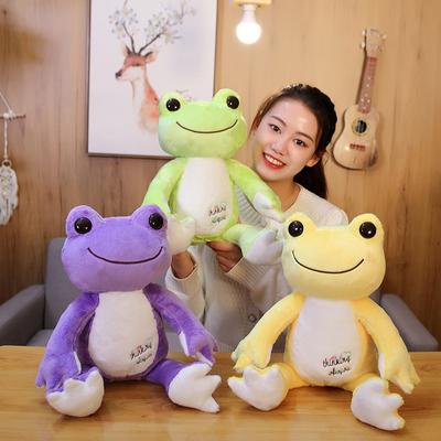 Niedliches Frosch-Plüschtier, buntes Cartoon-Plüsch-Lächeln-Froschkissen, gefüllte weiche Puppen, Kinder, Baby, schönes Geburtstags-/Weihnachtsgeschenk