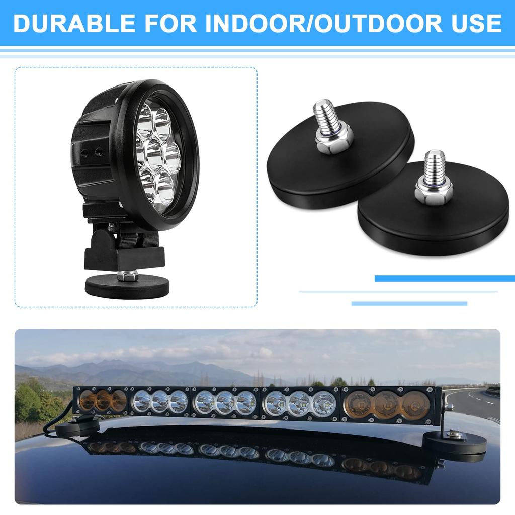 Magneti di Montaggio Magnete al Neodimio C43 Rivestiti in Gomma Magnete a Borchia Nera Superficie Verniciata con Bulloni Dadi per Illuminazione Telecamera Attrezzi