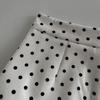 2024 Herbstmode Weißer Punktmuster A-Linien Midi-Rock mit Hoher Taille und Stufenrocksaum