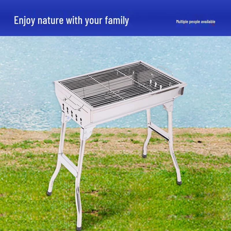Portable High-Leg Charcoal BBQ Grill