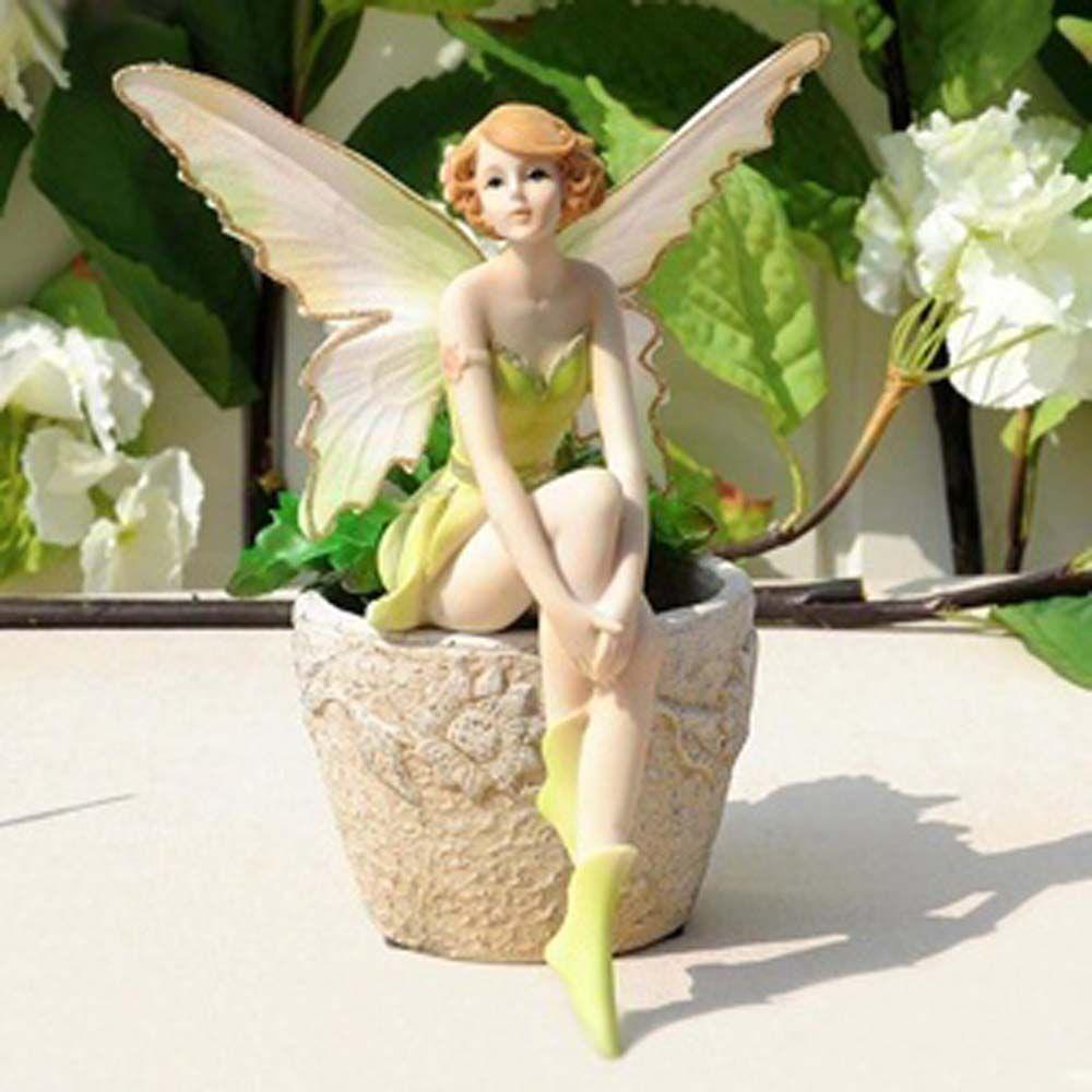 Girl DIY Garden Home Ornament Crafts Fly Fairy Car Decor Angel figurines Miniatures Flower fairy