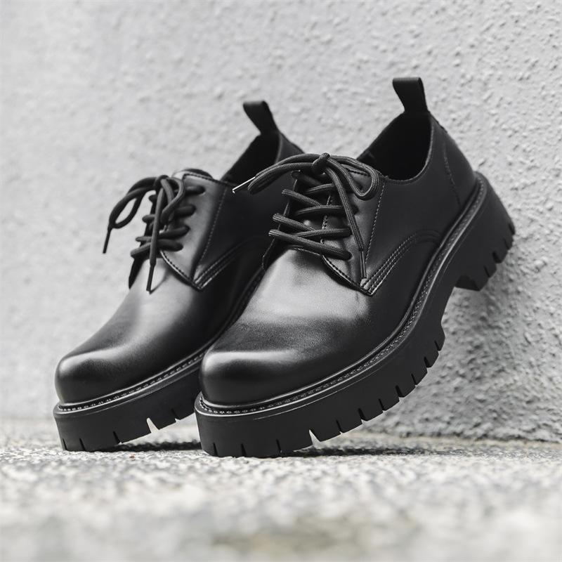 

Мужские деловые кожаные туфли большого размера, новые повседневные туфли на платформе, модные мужские кожаные туфли на шнуровке в британском стиле 46