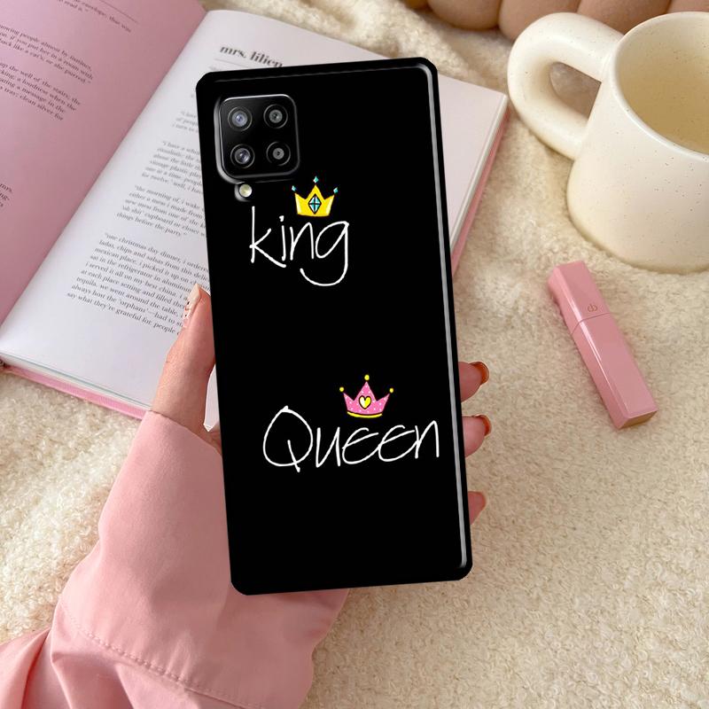 Queen King Crown For Samsung Galaxy A55 A35 A15 A32 A12 A22 A52 A54 A34 A14 A56 A36 A26 A16 A13 A53 A06 Case