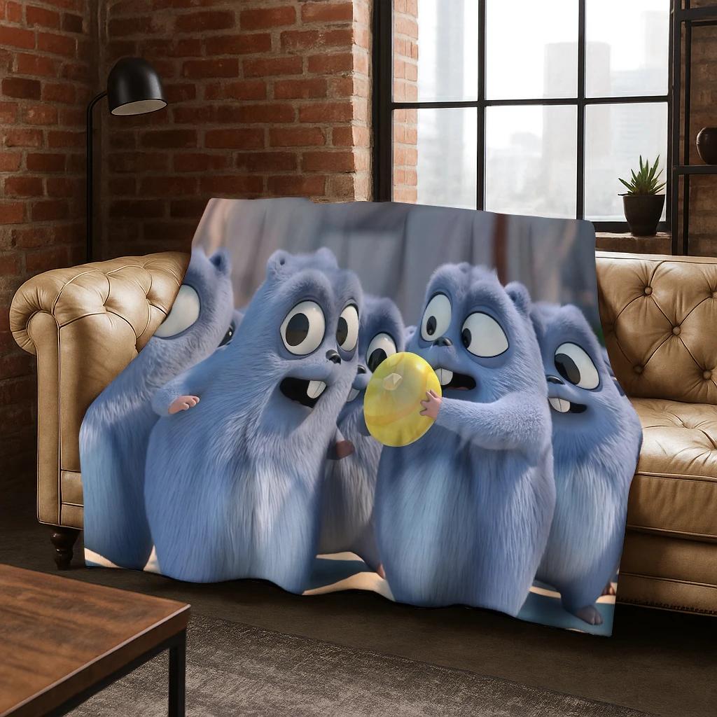 Coperta in Flanella Divertente dei Cartoni Animati Grizzy e i Lemming, Morbida e Accogliente Coperta da Divano per Casa Camera da Letto Letto Divano Coperta da Picnic Regalo per Bambini