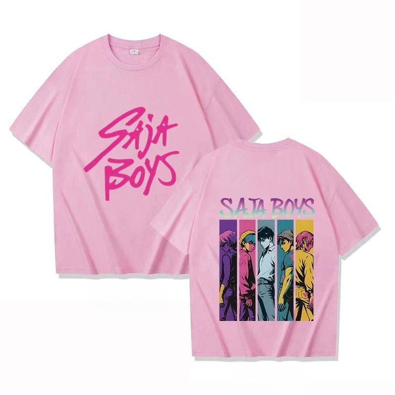 Summer Saja Boys Printed Cotton Round Neck Boys' and Girls Tshirt KPOP Devil Hunter Men's Comfortable Casual Short Sleeve