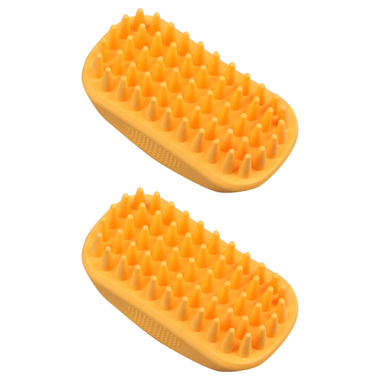 

2Pcs Pet Bath Brush Rubber Comb Hair Removal Brush Pet Grooming Cleaning Glove Massage Pet Hair Care Tool One Size
