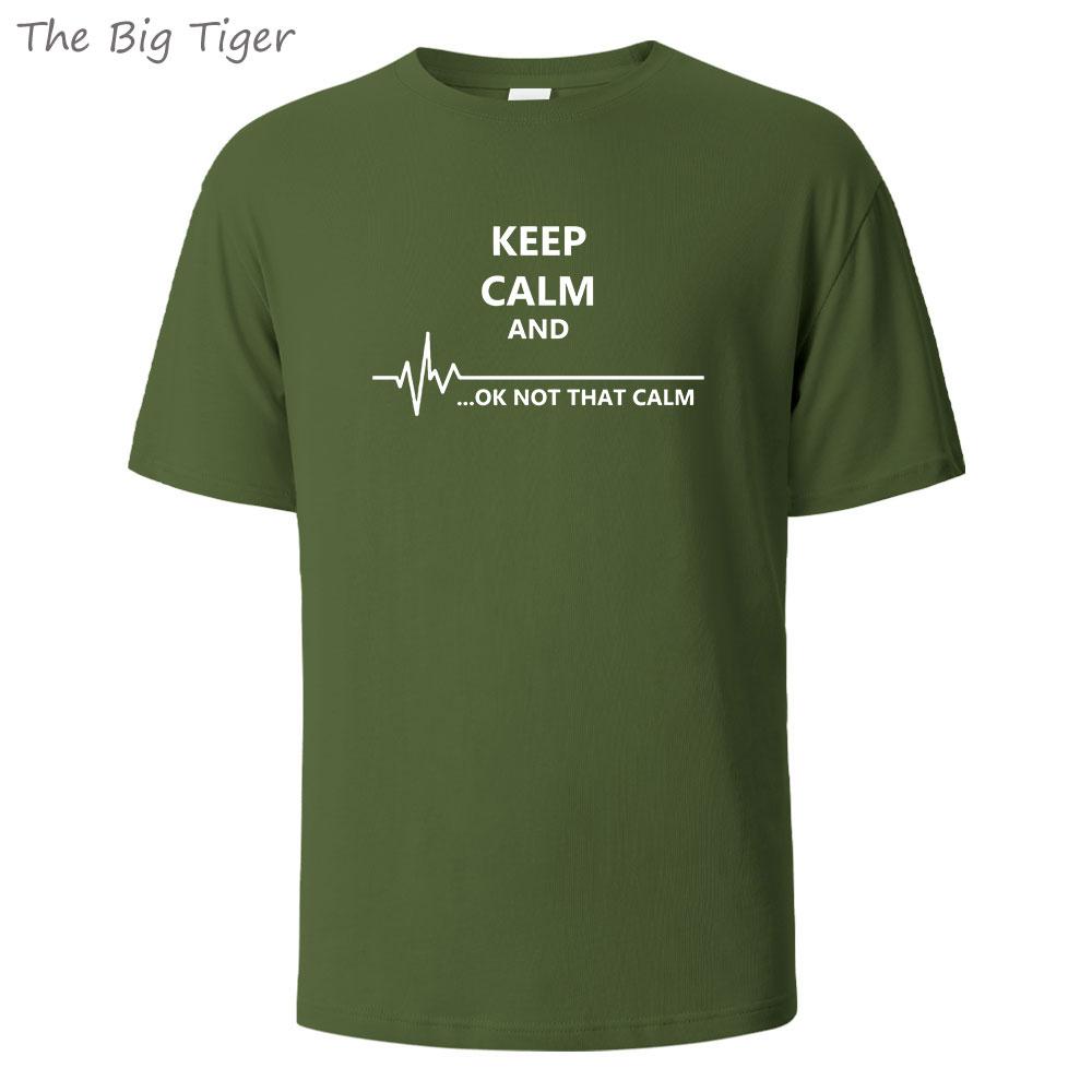 Keep Cale Printed Essential Cotton Tshirt Men Casual Short Sleeve Crew Neck Soft Fabric Breathable Summer Top Mens Tshirt