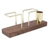 Cocktail Napkin Holder Multifunctional Elegant Design Wood Base Iron Standing Napkin Dispenser