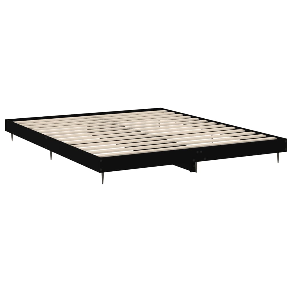 Bed Frame Black 200x200 cm Particleboard
