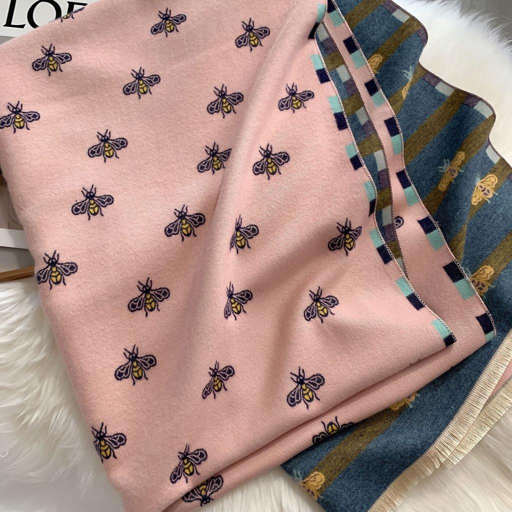 Imitation Cashmere Fringed Extended Jacquard Scarf Women'S Versatile Warm Thickened Shawl Decorative Scarf