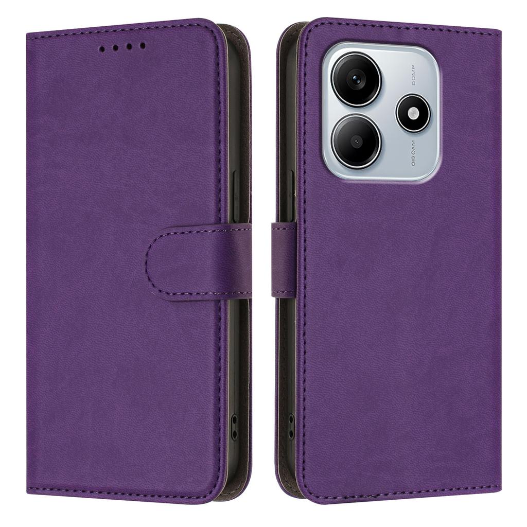 For Xiaomi Redmi Note 14 5G (China)/Xiaomi Poco M7 Pro 5G/Xiaomi Redmi Note 14 5G Leather Case Solid Color Phone Cover with Wallet