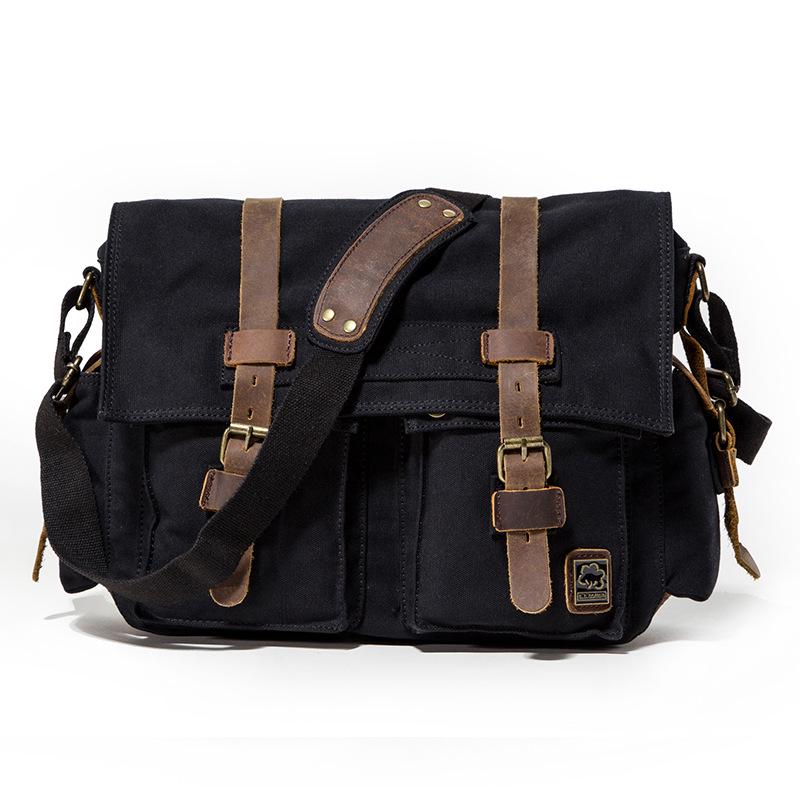 Seven-Color Cotton, Mailman Messenger Bag, Men'S Tide Plus Size 17-Inch Computer Bag, Outdoor Leisure Shoulder Canvas Bag.