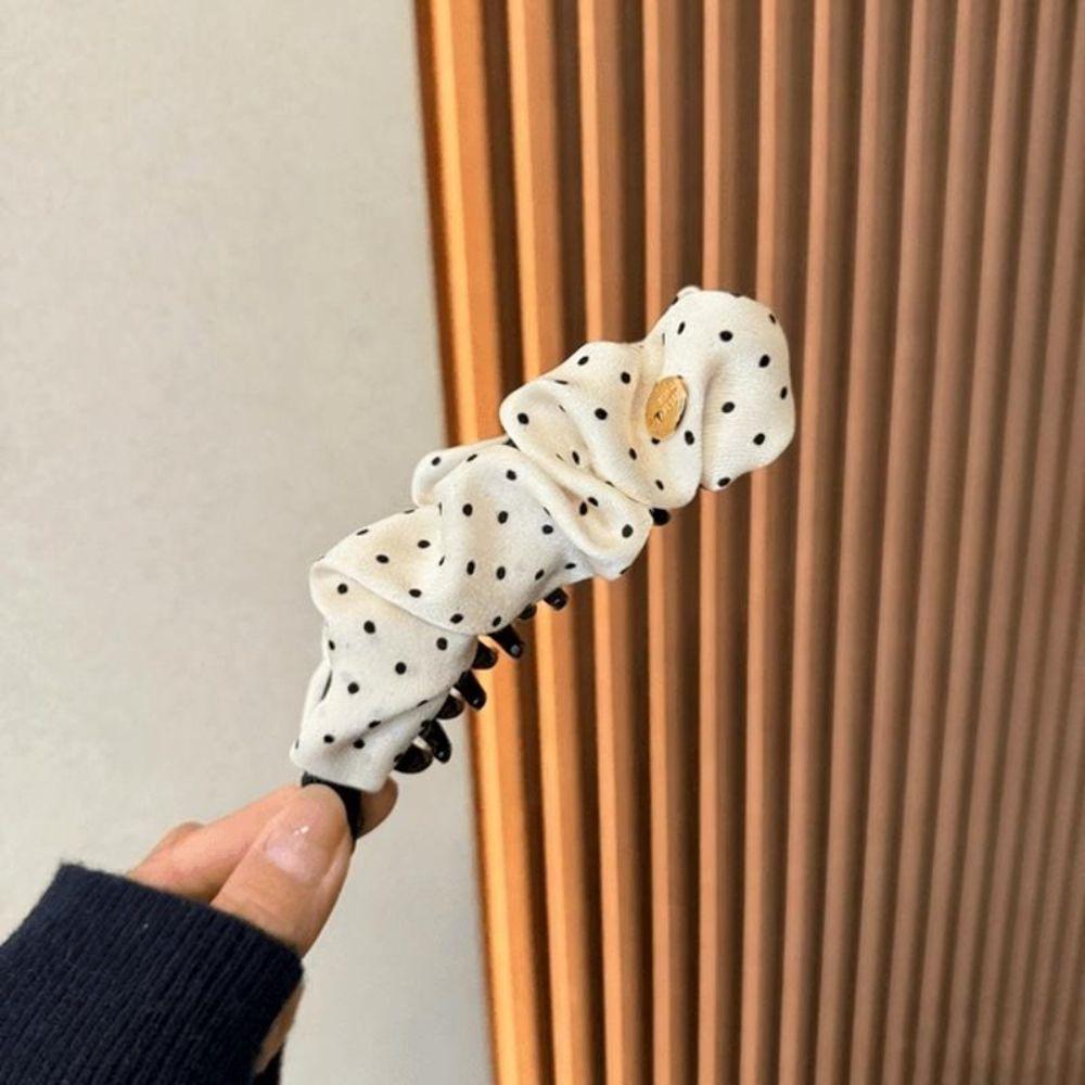 Korean-style Hair Clip Dot Pleated Ponytail Clip New Banana Clip  Adds Volume To Hair