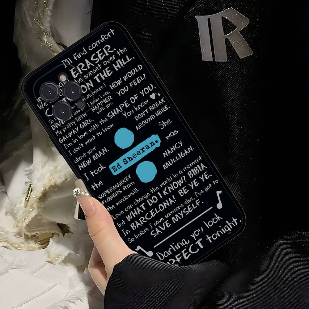 

E-Ed Sheeran Phone Case For Iphone 17 16 15 14 13 12 11 Pro Max Plus Black Shell Cover Case iPhone 17 Air