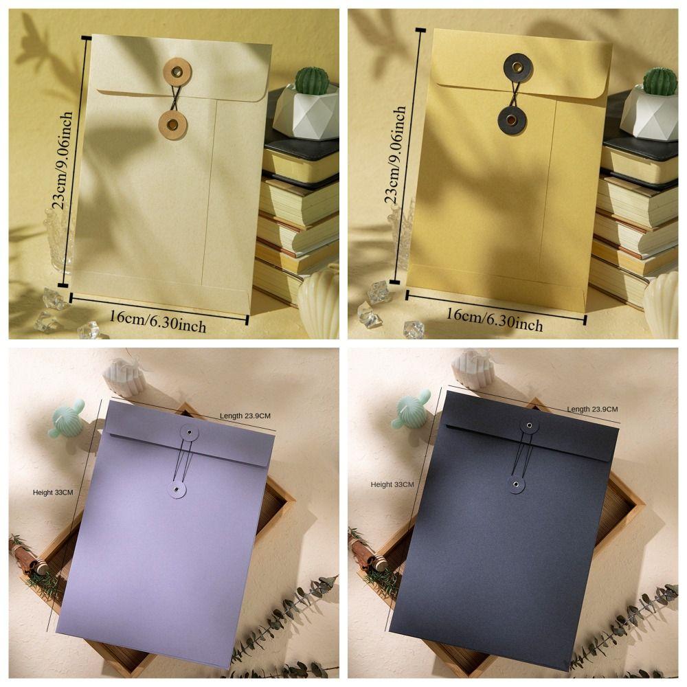 with String Tie Closure Clasp Vintage Brown Envelopes Simple Archive Bag  Decoration Gift