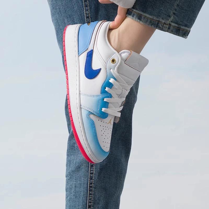 Air Jordan 1 Low SE GS Blue Gradient Kids Sneakers White Game-Royal University-Blue FN8895-141