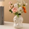Kreative Figuren mit großen Augen Keramikvase Blumentöpfe Tischdekoration Blumenarrangement Kreative Blumenvase Raum Ästhetische Dekoration