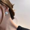 Nische Retro Retro Licht Luxus Kunst und Kultur mit einem Sinn für Seniorität Übertreibender Kreis Mabe Perle Mode Ohrringe Tide Damen Schmuck