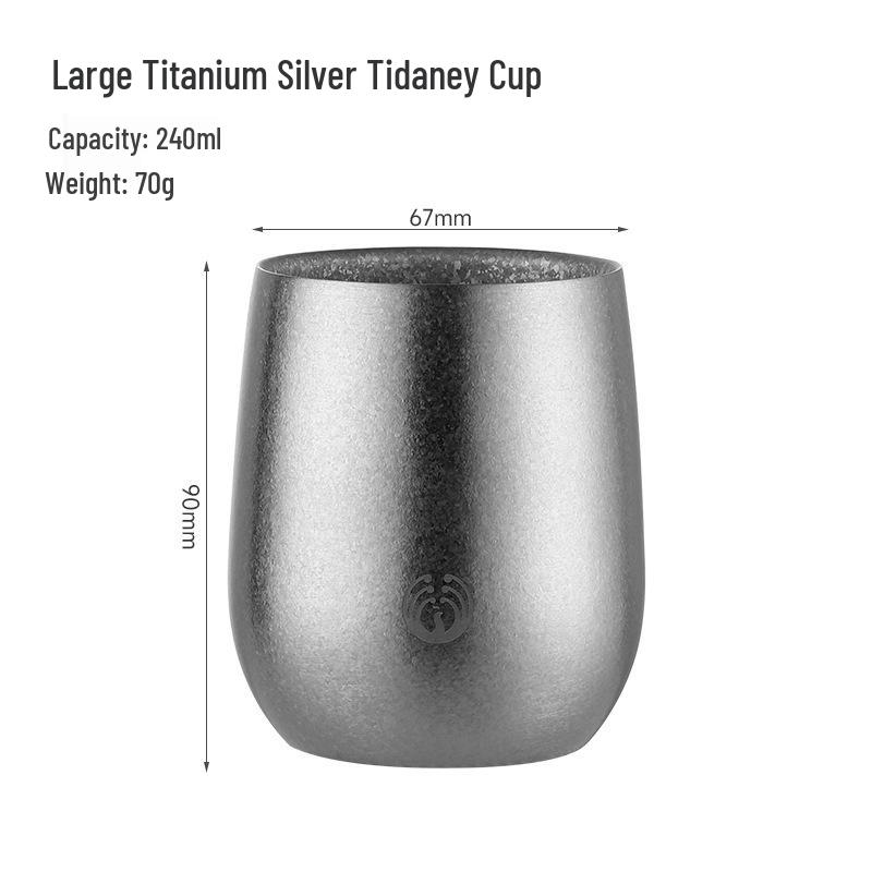 Pure Titanium Double-Layer Coffee Cup: Stylish, Portable, and High-Quality for Home or Outdoor Use.