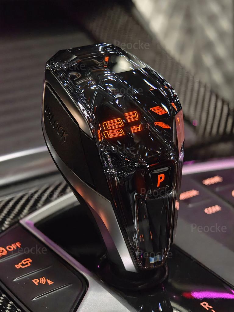 Crystal Gear Shift Knob with Orange Light For BMW G20 G29 G26 G28 G22 G12 X7 G07 X3 G01 X4 G02 X5 G05 iX3 G08 Gearbox Lever Head