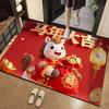 Year Of The Horse  Velvet Floor Mat Decorative Blanket Home Entryway Foot Mat Water-Absorbent Anti-Fall Door Mat