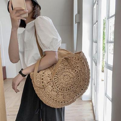 Sac à bandoulière tissé style ethnique grande capacité – Sac à main de plage tendance pour femmes