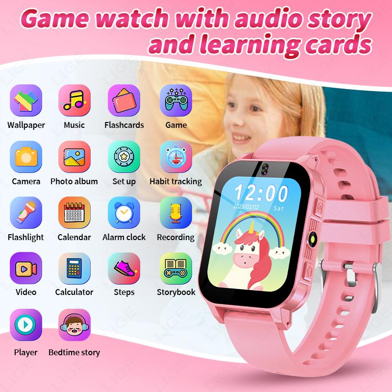 New Kid Camera Smart Watch LED Video Recording Study Cards Story Book Games Calories Student Child Smartwatch Boy Girl Gift