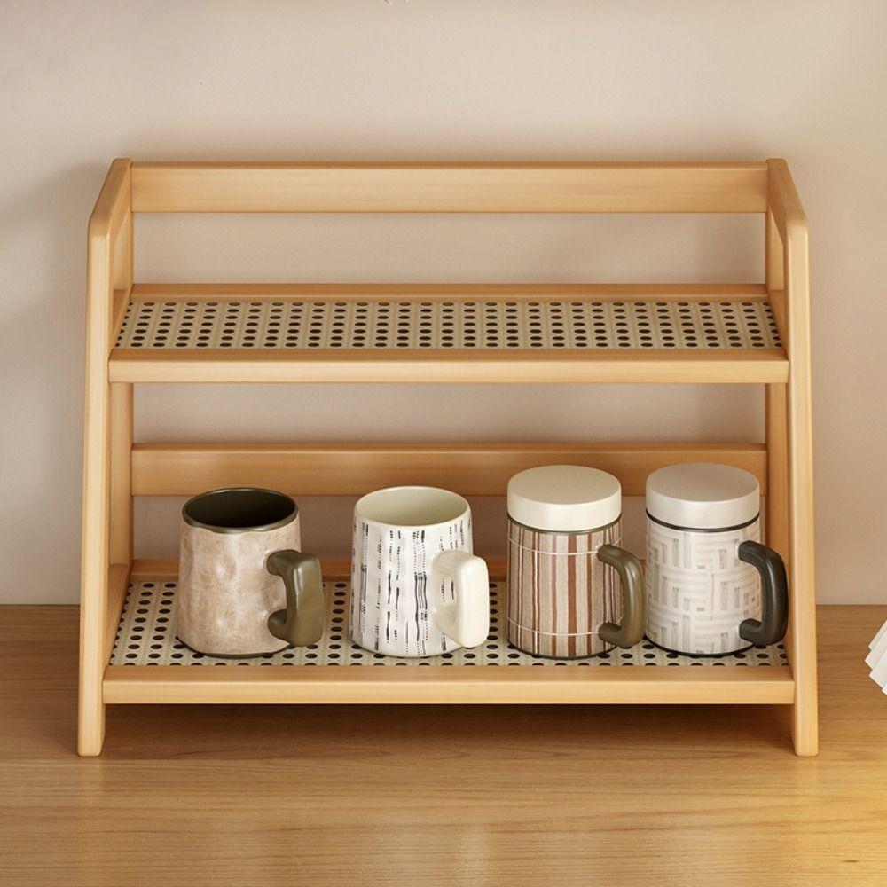 Multipurpose Wooden Storage Shelf 2 Layer Kitchen Rack New Countertop Organizer