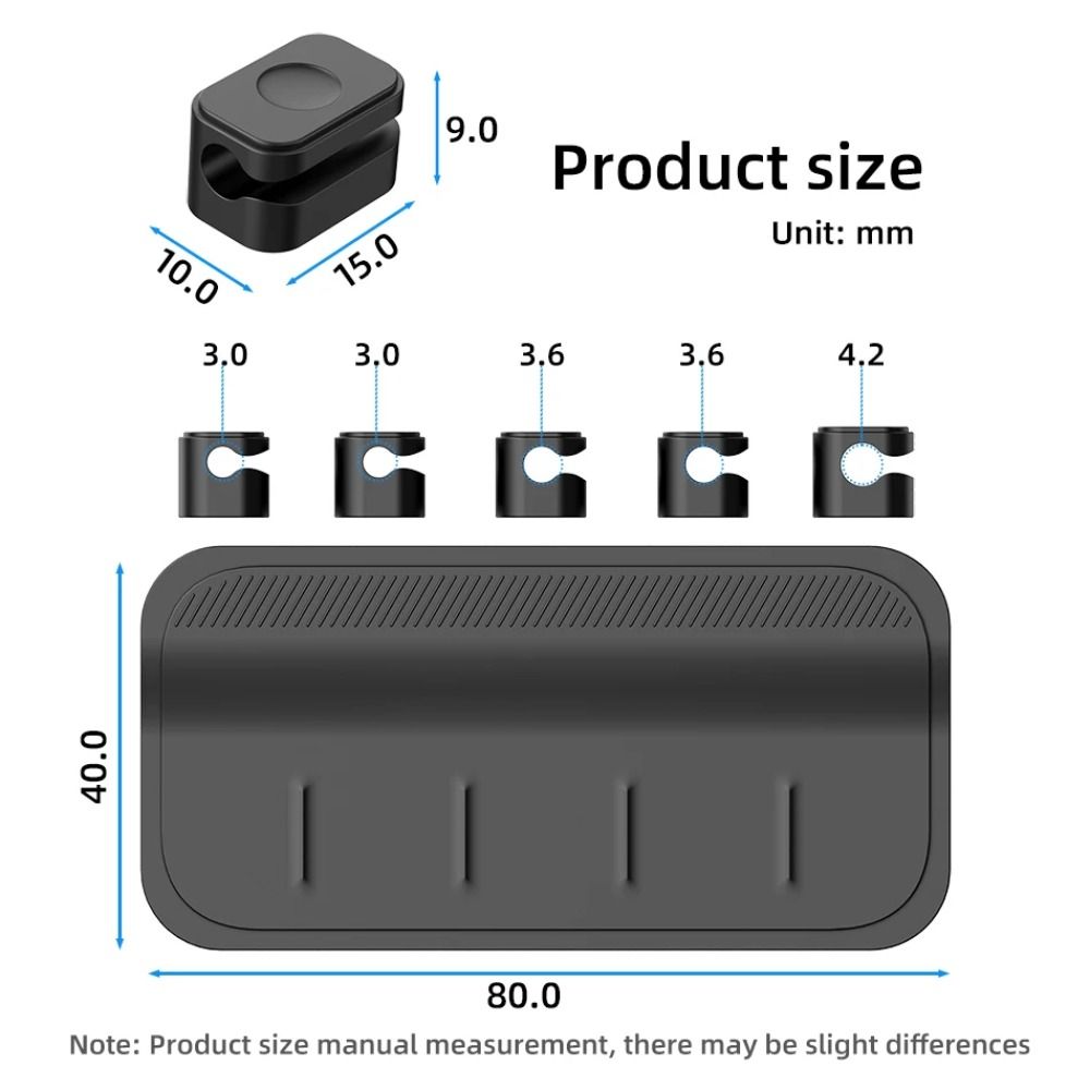 5 Clips Desk Cable Organizer Self-Adhesive Fixed Cord Winder Row Universal Charging Line Holder