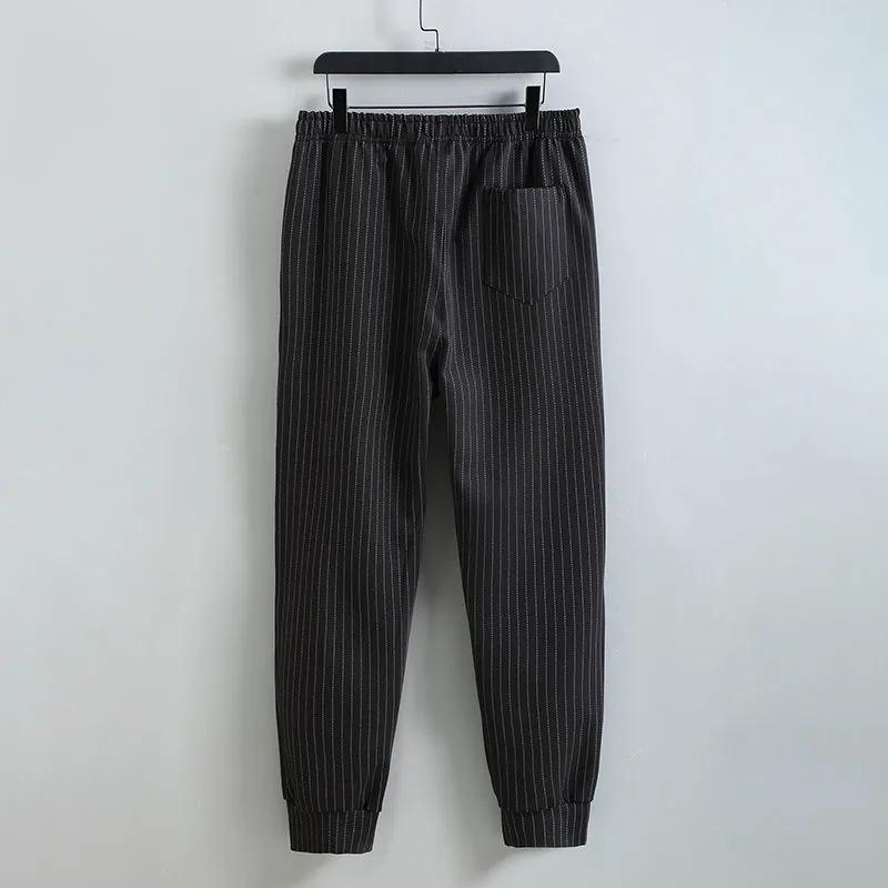 Enlarged Japanese Vertical Striped Shirt Jacket Suit Men's Spring and Autumn Casual Striped Two-piece Suit