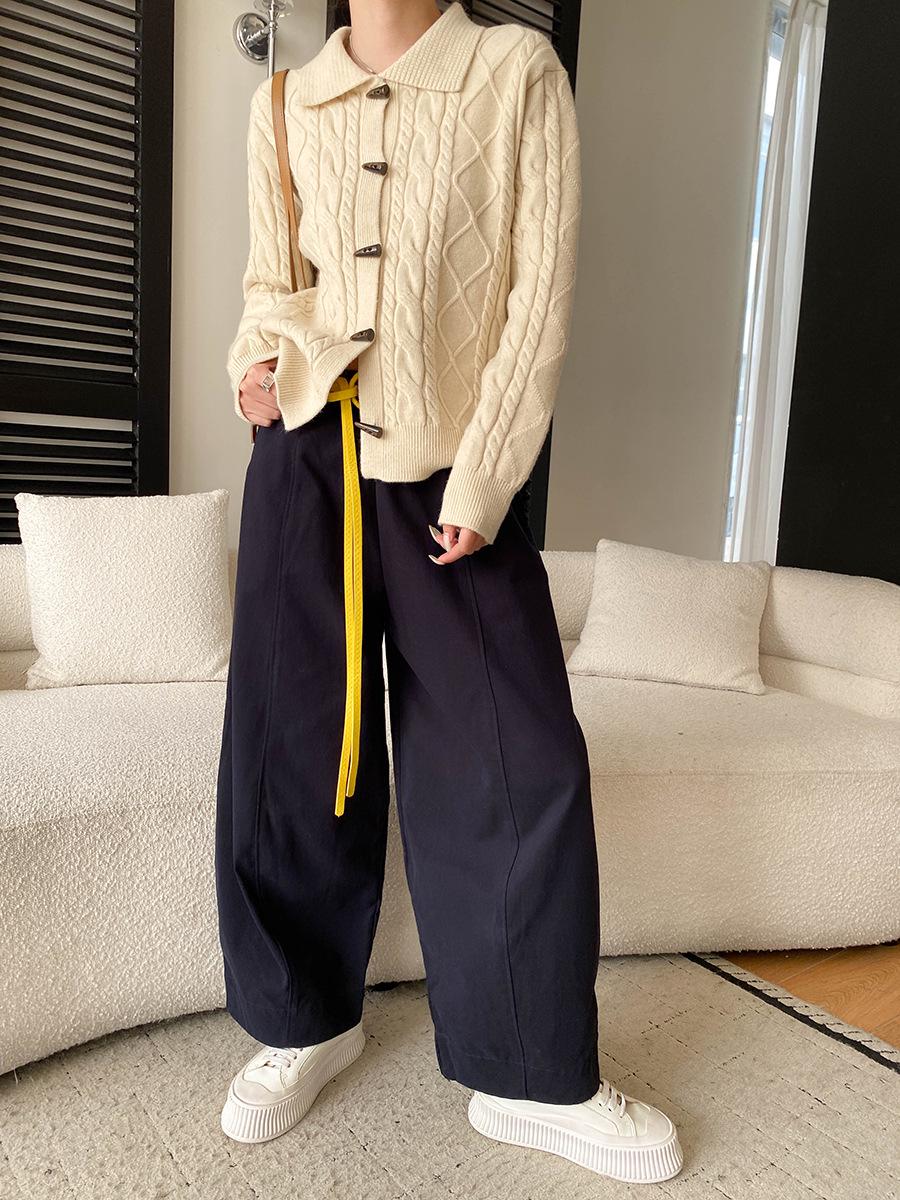 

Sinan Wide-Leg Loose Casual Pants with Belt - Spring SN8547 Extra Large