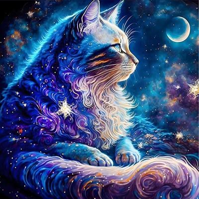 Plná diamantová mozaika Zvíře DIY 5D malba Kočka Fantasy umění Dárek Kompletní sada Umění Domácí dekorace